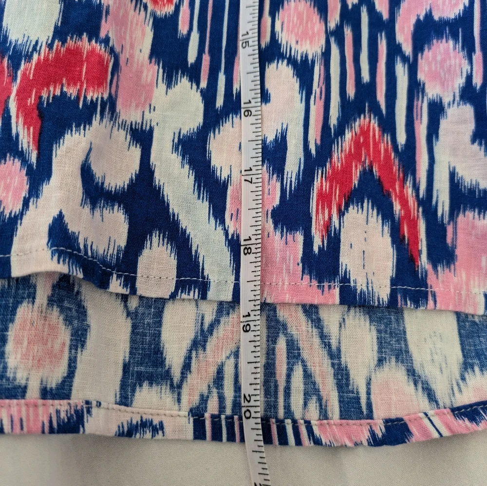 NWT Crown & Ivy Girls Top Pink With Bananas Size L Smocked‎ Cotton Ruffle Sleeve